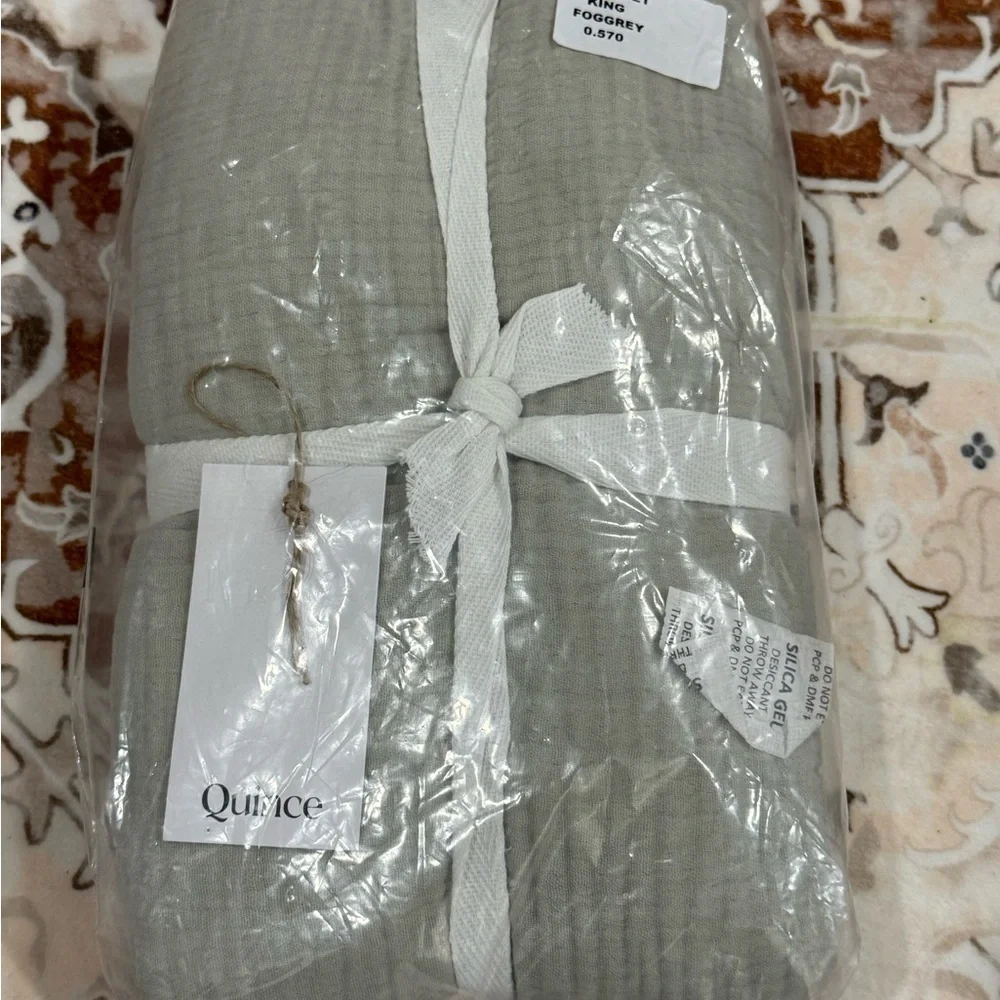 QUINCE 100% Organic Airy Gauze Sham Set In Dune color KING $50  $90